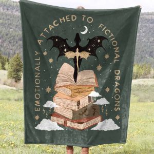 Emotionally Attached to Fictional Dragons Bookish Blanket