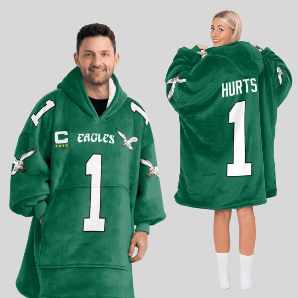 1 Eagles Football Unisex Blanket Hoodie