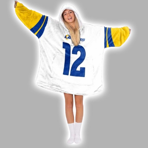 12 Los Angeles R Football Unisex Blanket Hoodie