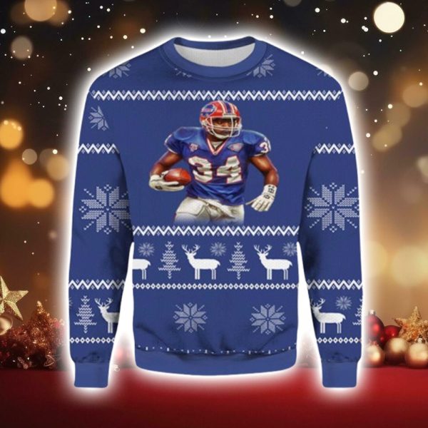 2025 Thurman Thomas Bills Ugly Christmas Sweater