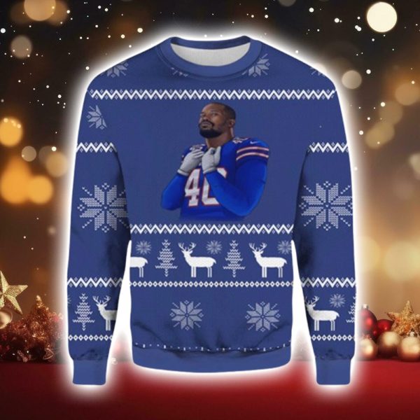 2025 Von Miller Bills Ugly Christmas Sweater