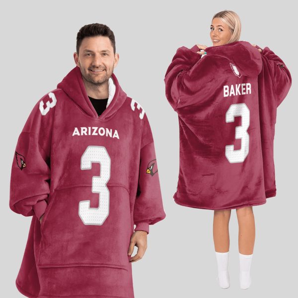 3 Cardinals Football Unisex Blanket Hoodie