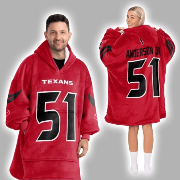 51 Texans Football Unisex Blanket Hoodie
