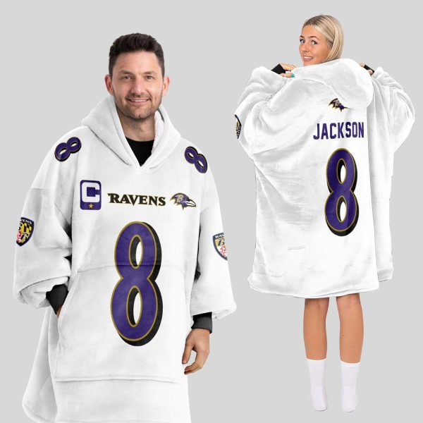 8 Ravens Football Unisex Blanket Hoodie