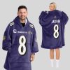 8 Ravens Football Unisex Blanket Hoodie