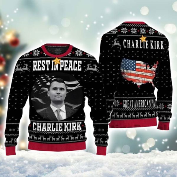 A True Patriot Charlie Kirk 1993 2025 Ugly Christmas Sweater
