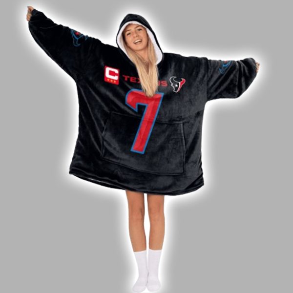 C.J.S 7 Captain Texans Football Unisex Blanket Hoodie