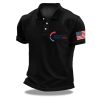 Charlie Kirk Turning Point Printed Black Polo Shirt
