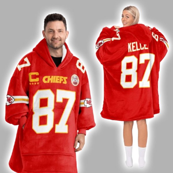 Chiefs 87 Football Unisex Blanket Hoodie