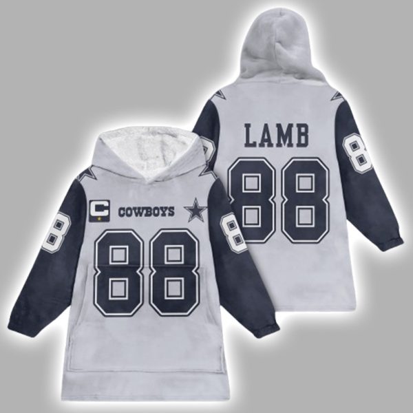 Cowboys CeeDee Lamb 88 Football Unisex Blanket Hoodie