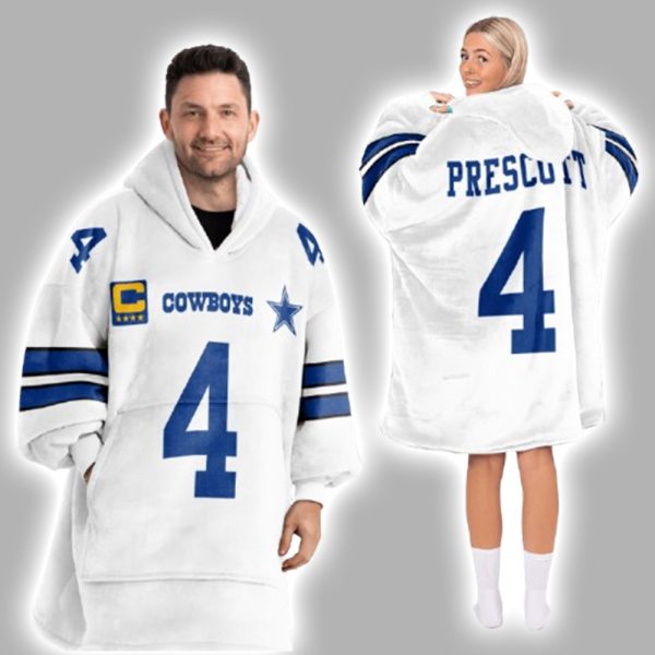 Cowboys Prescott 4 Football Unisex Blanket Hoodie