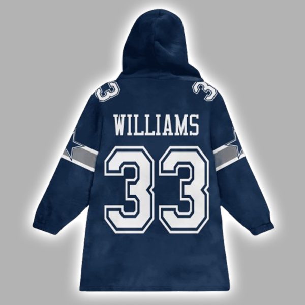 Cowboys Williams 33 Football Unisex Blanket Hoodie