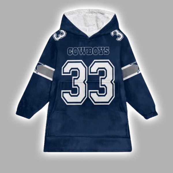 Cowboys Williams 33 Football Unisex Blanket Hoodie