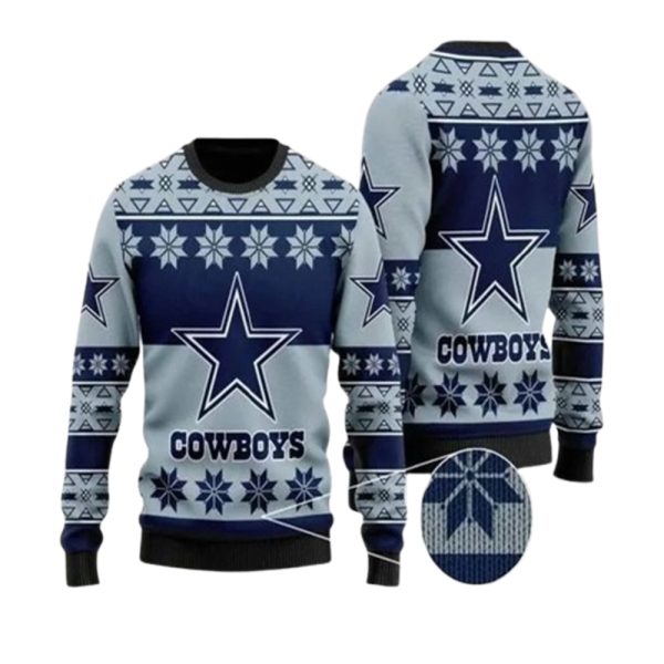 Dallas Cowboys Wool Ugly Christmas Sweater 2025