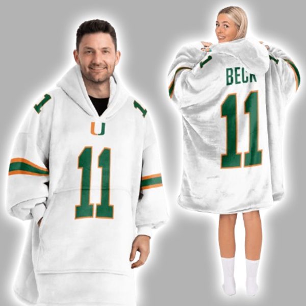 Dolphins John Beck 11 Football Unisex Blanket Hoodie