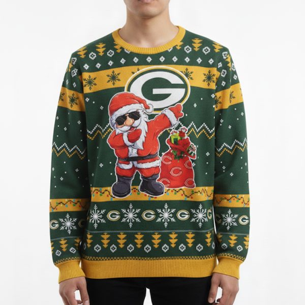 Green Bay Packers Santa Claus Xmas 2025 Ugly Christmas Sweater