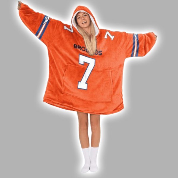 J.E 7 Broncos Football Unisex Blanket Hoodie