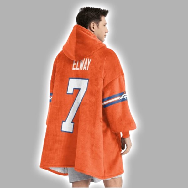 J.E 7 Broncos Football Unisex Blanket Hoodie