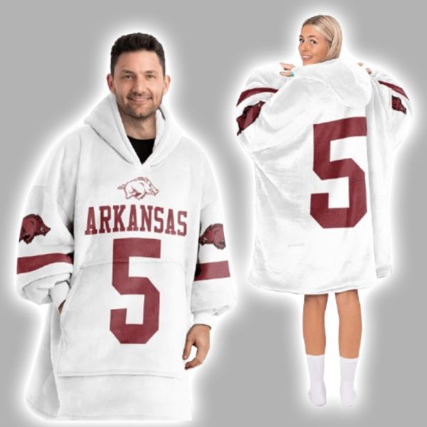 Razorbacks #5 Football Unisex Blanket Hoodie