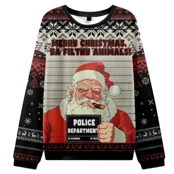 Santa's Mugshot Christmas Ugly Sweater