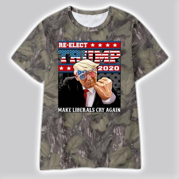 Thomas Jacob Re elect Trump 2020 Make Liberals Cry Again Camo Shirt