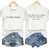 V Neck Retro Live Like I Love Jesus Love Liberty And Love America Print T Shirt