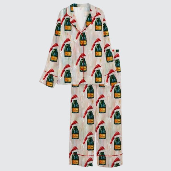 Women's All I Want For Christmas Is Veuve Christmas Champagne Satin Pajama Set