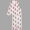Women's Christmas Martini Santa Bow Martini Drink Satin Pajama Set