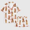 Women's Golden Retriever Christmas Pocket Cotton Pajama Set