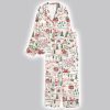 Women's North Pole Village Map Christmas Retro Holiday Satin Pajama Set