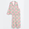 Women's Preppy Christmas Cakes Satin Pajama Set