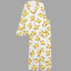 Women's Watercolor Passion Fruit Margarita Alcohol Drink Satin Pajama Set