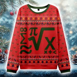 Beauty of Mathematics Red Ugly Christmas Sweater