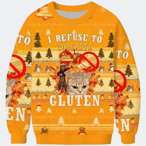 I Refuse to Tolerate Gluten Ugly Christmas Sweater