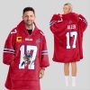 Allen 17 Bills Football Unisex Blanket Hoodie