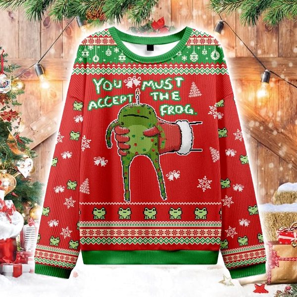 Accept Japanese Frog Christmas Ugly Sweater