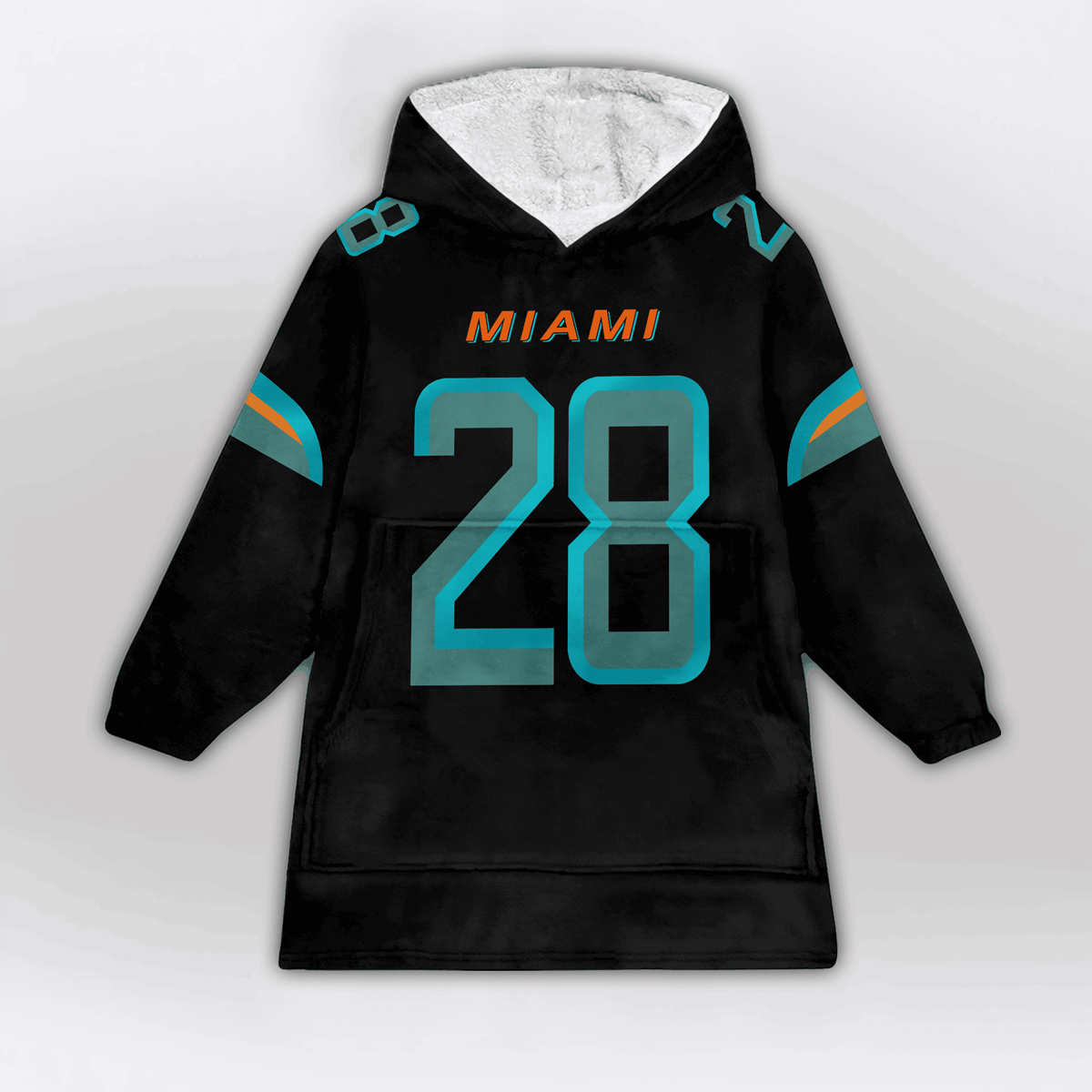 Achane 28 Miami Football Unisex Blanket Hoodie 2
