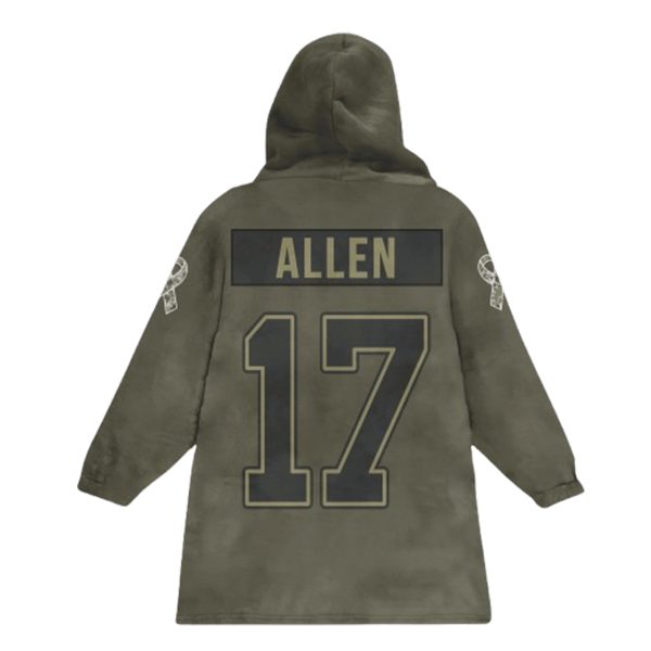Allen 17 Buffalo Football Blanket Hoodie 2