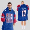 Allen 17 Buffalo Football Unisex Blanket Hoodie 1