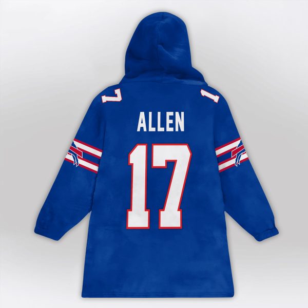 Allen 17 Go Bills Football Unisex Blanket Hoodie 2