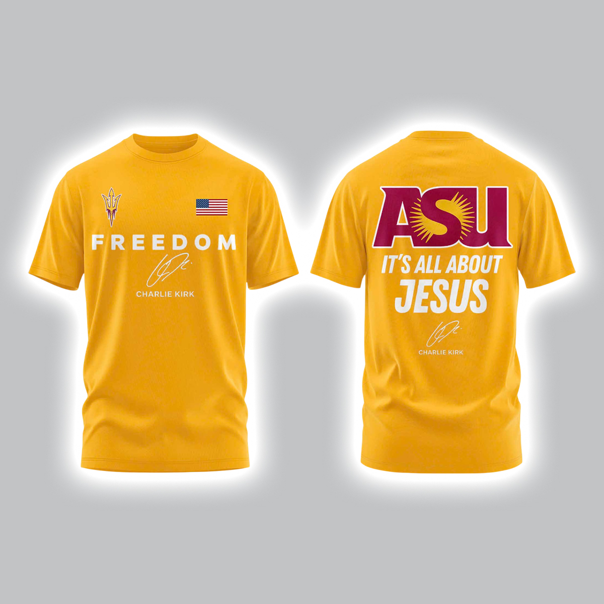 Arizona State Sun Devils FREEDOM It's All About Jesus Charlie Kirk T Shirt 2025
