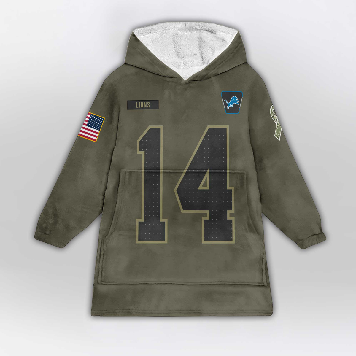 Army AB 14 Detroit Football Unisex Blanket Hoodie