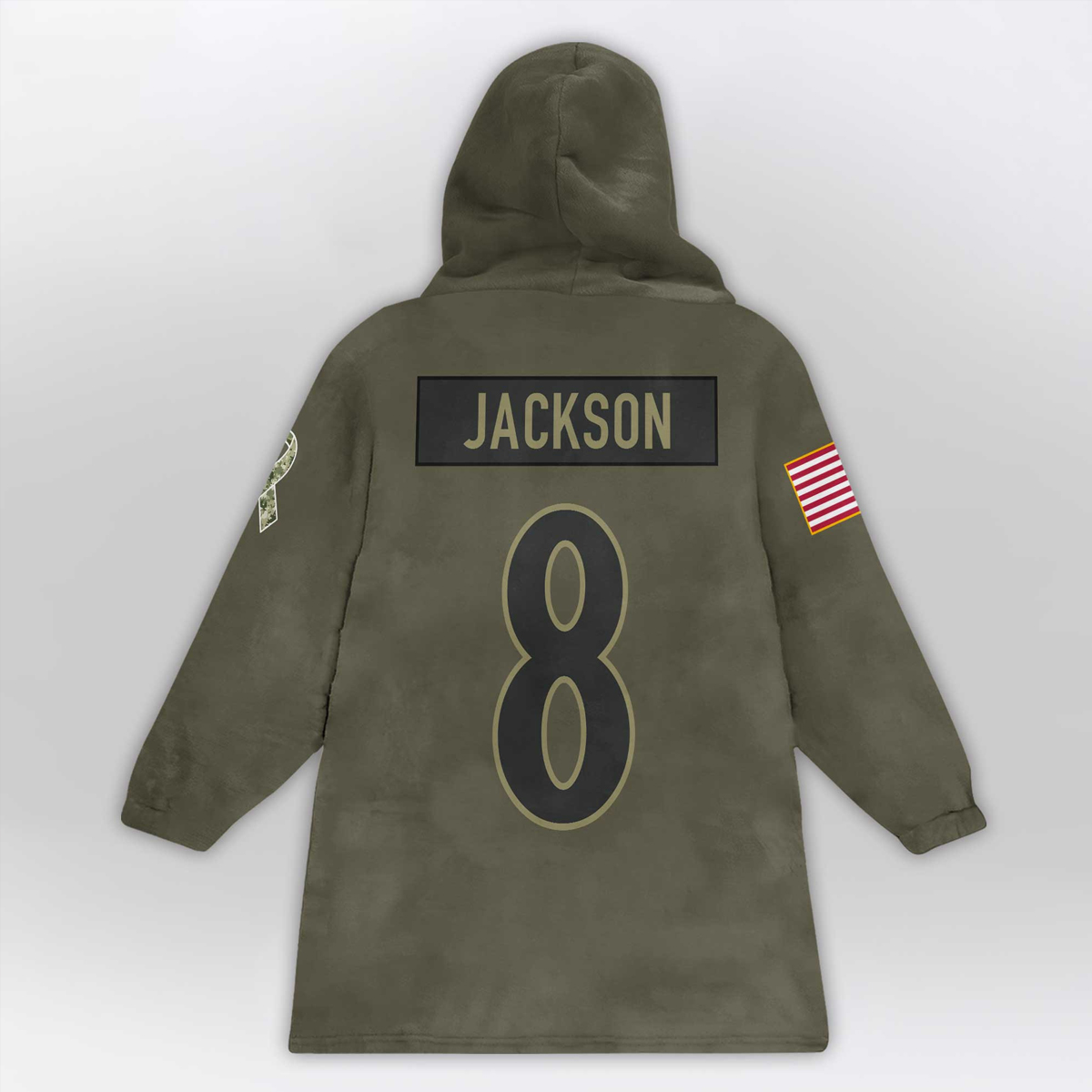 Army LJ 8 Baltimore Football Unisex Blanket Hoodie 2