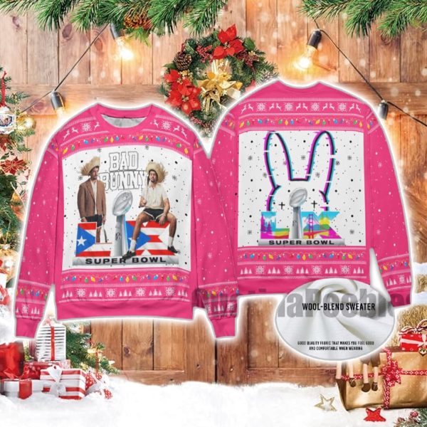 Bad Bunny Benito Bowl 2026 Christmas Ugly Sweater 1