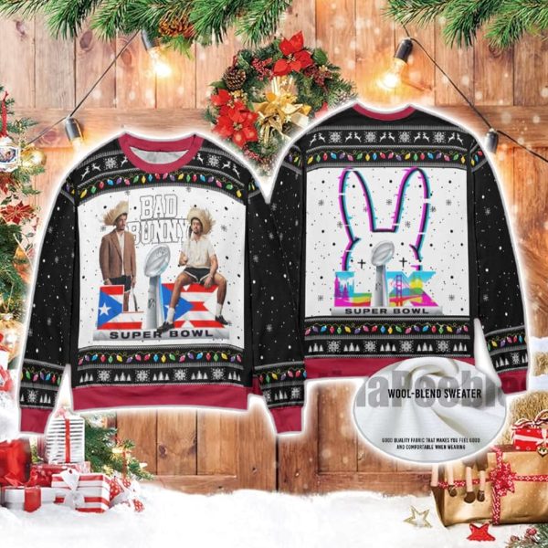 Bad Bunny Benito Bowl 2026 Christmas Ugly Sweater 2