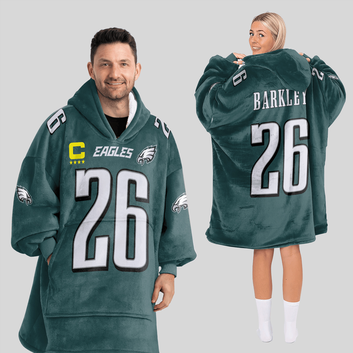 Barkley 26 Eagles Football Unisex Blanket Hoodie 3