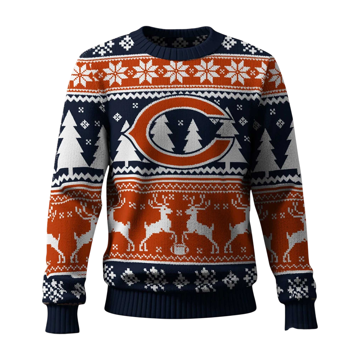 Bears Reindeer Football Christmas Ugly Sweater