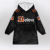 Believe Burrow 9 Bengals Football Unisex Blanket Hoodie