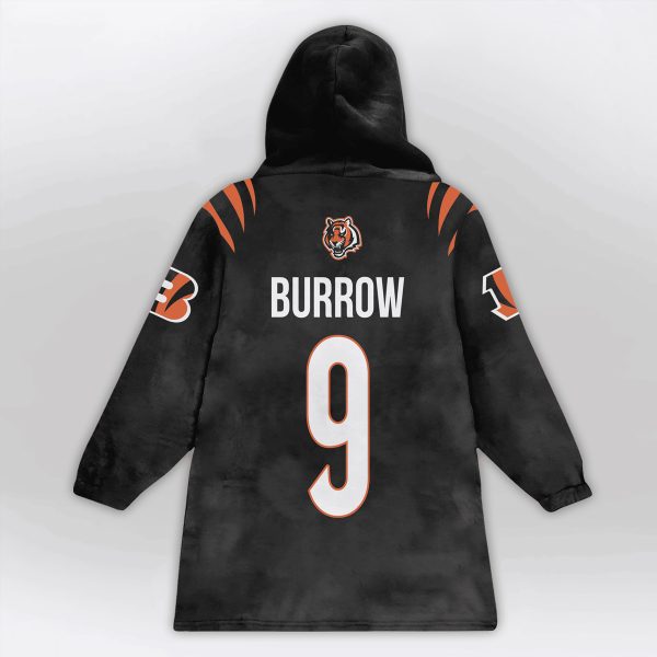 Believe Burrow 9 Bengals Football Unisex Blanket Hoodie 2