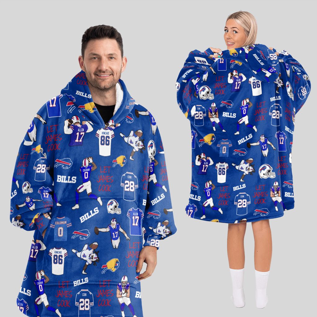 Bills Football Full Patterns Unisex Blanket Hoodie 1 Bills Football Full Patterns Unisex Blanket Hoodie 1